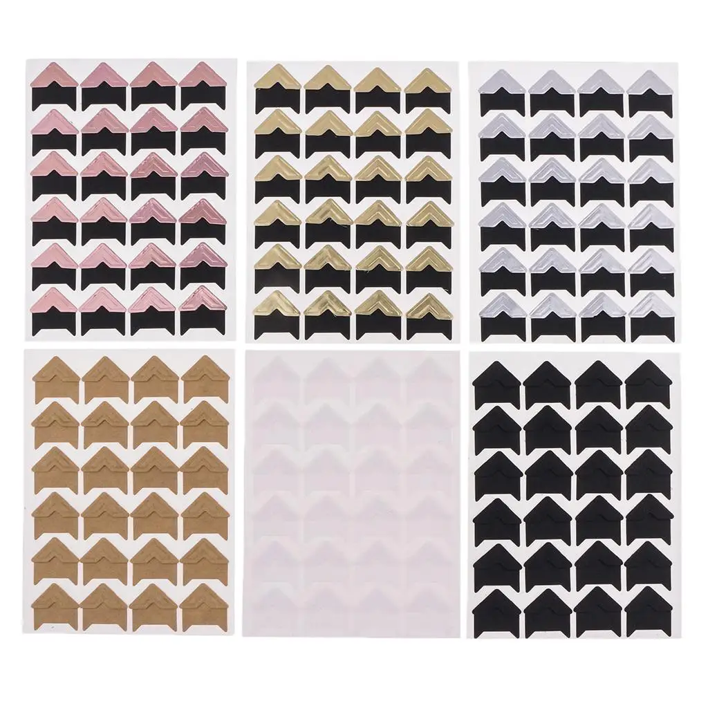 Kraft Paper Scrapbook Embellishments 6 Sheets Retro Style Corners Sticker