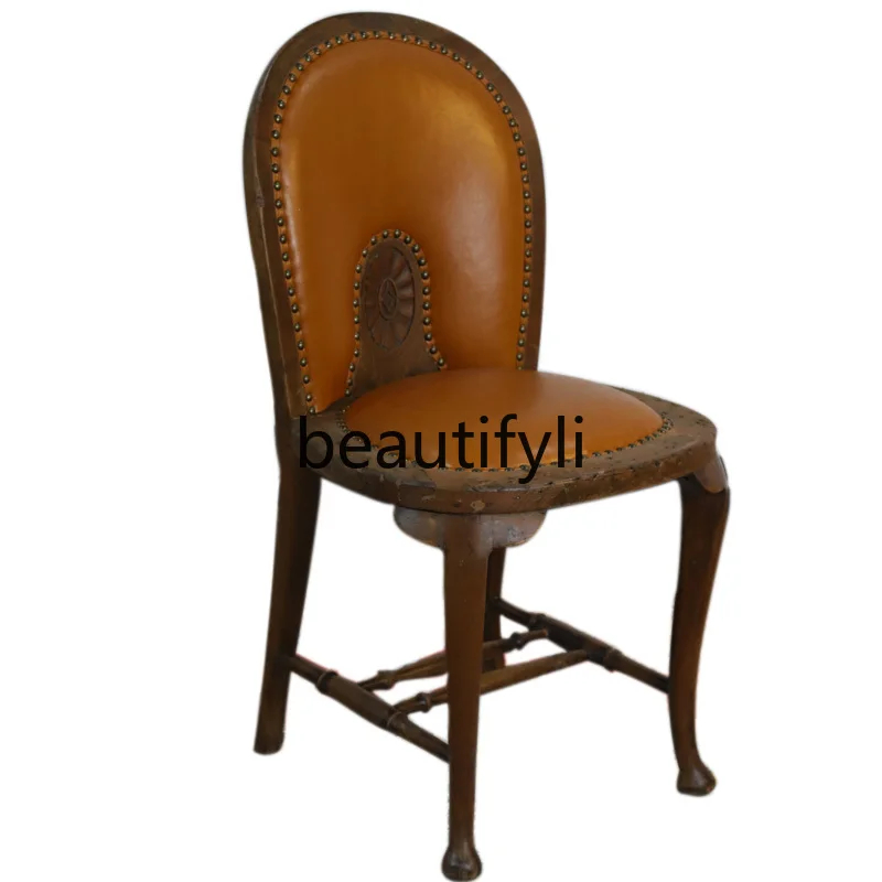 The Republic of China retro nostalgic solid wood chair Nordic simple restaurant B & B manicure chair American fashion