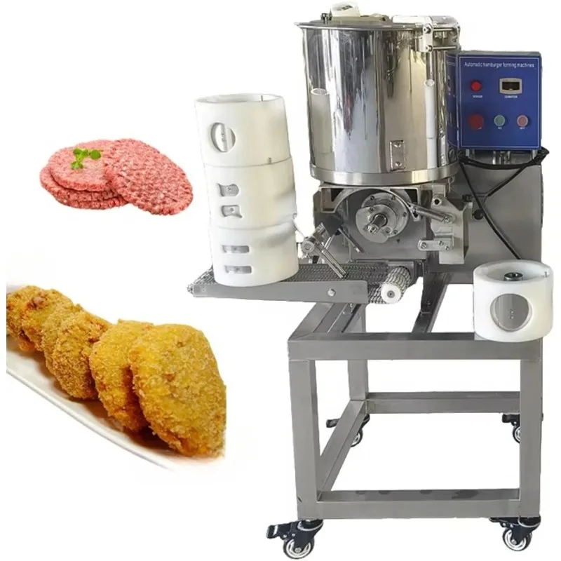 Customized Commercial hamburger patty machine can produce 2100 patties per hour, with adjustable thickness (6-16 mm)