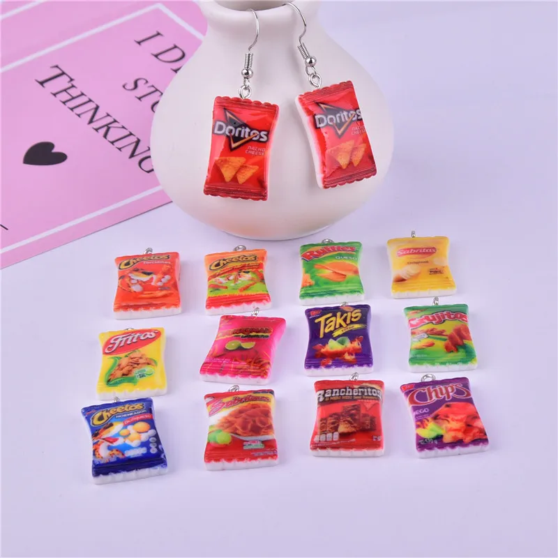 10pcs/pack Mini Snack  Resin Charms Earring Keychain Necklace  Pendant Jewlery Findings