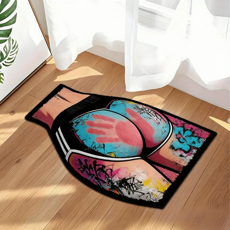 VIKAMA Trendy Irregular Shape Soft Absorbent Bathroom Mat Non Slip Bedroom Closet Floor Rug Home Decor Carpet
