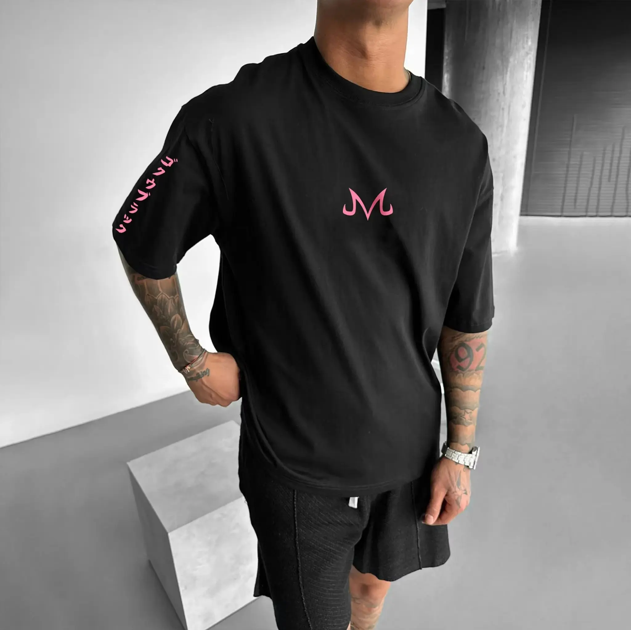 メンズ新作Tシャツ ドラゴンボール 魔人ブウ 夏服 アニメ ストリートウェア コットン オーバーサイズ 半袖 グラフィックTシャツ カジュアルトップス Y2Kファッション