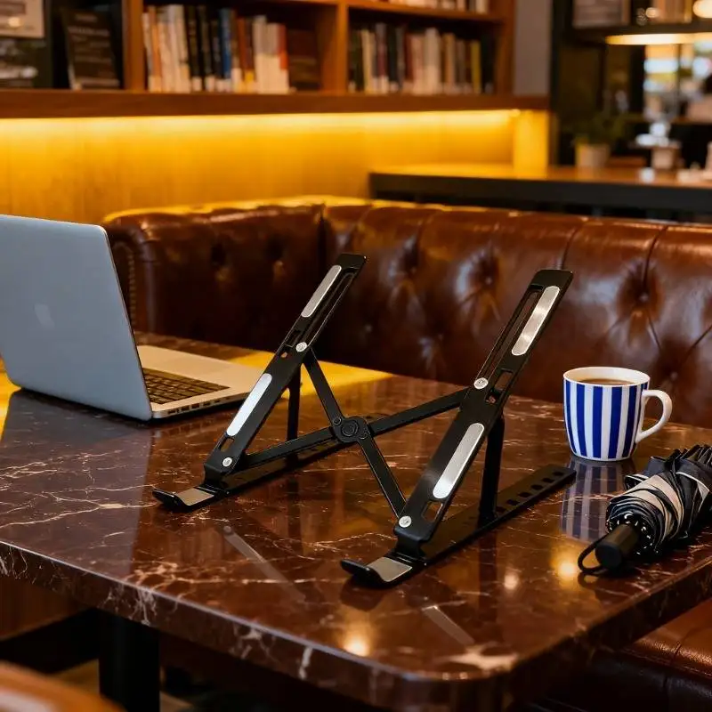 Portable Folding desktop Stand, Anti-Slip Silicone Head Pad. Suitable for Both Tablet Computers and Office/Study Use.