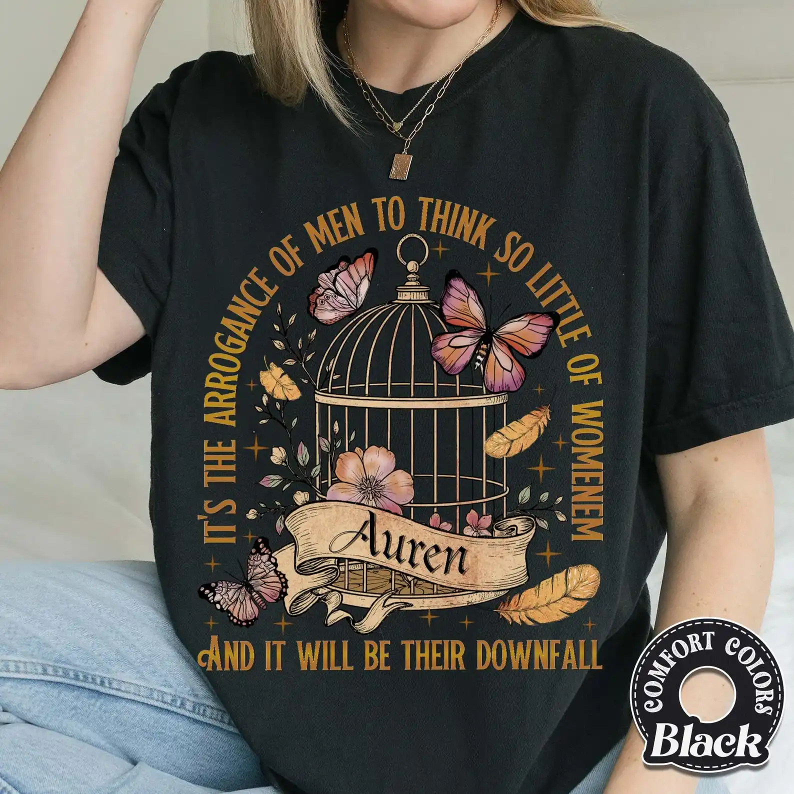 Auren Goldfinch Comfort Shirt, Plated Prisoner Book Merch Gift Tee T-Shirt