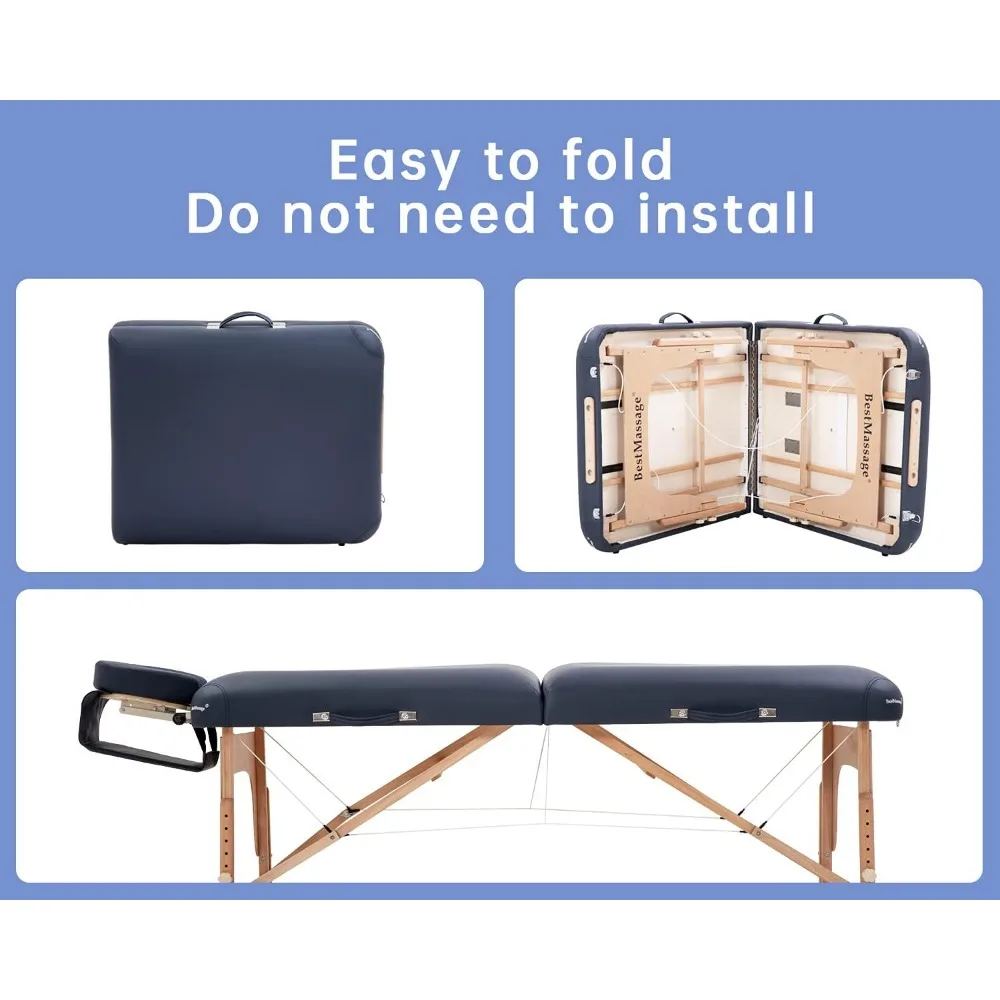 Massage Table, Portable Tables, 84 Inches Long 30 Inchs Wide Height Adjustable Table 2 Fold Spa