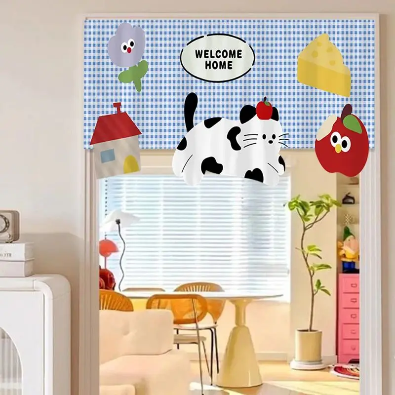 VIKAMA Noren Curtain Japanese Door Partition Printed Half Curtain Hanging Flag for Kitchen Restaurant