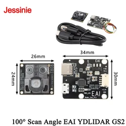 EAI YDLIDAR GS2 솔리드 스테이트 라인 레이더 범위 센서 레이저 레이더 모듈 28Hz 300M 100 ° 스캐닝 스위퍼 장애물 회피