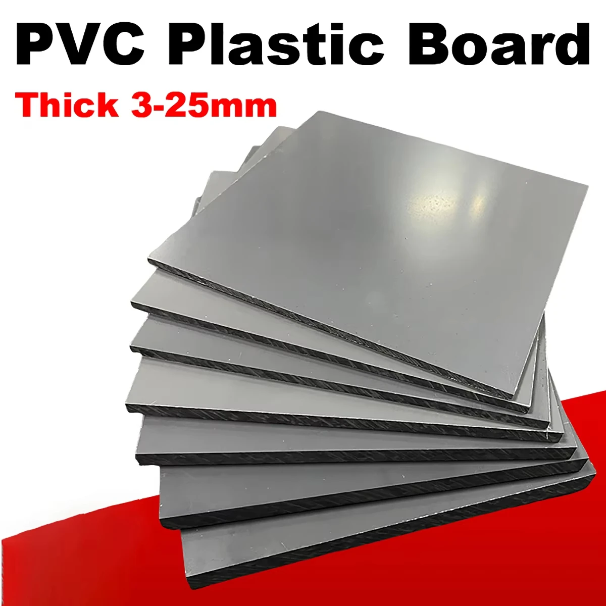 Graue PVC-Kunststoffplatte, 100, 150, 200, 250, 300, 400 mm dick, 2–30 mm Blatt, korrosionsbeständige Hartplatte für elektronische Geräte – Detail 4