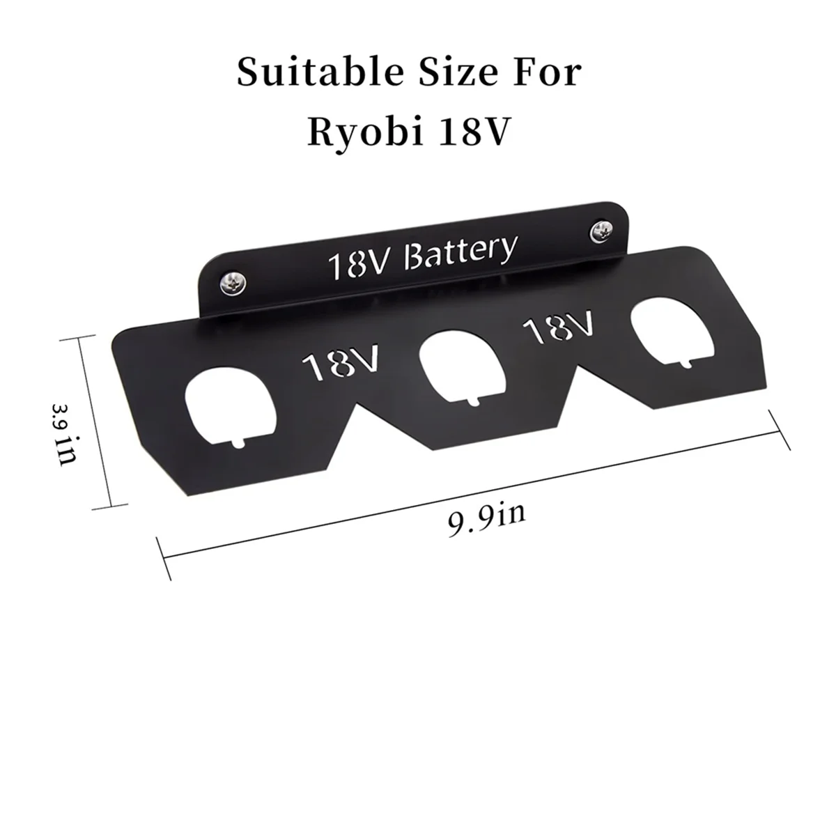 Battery Holder, Wrought Iron 18V Battery Storage, 18V Battery Holder , Mount Wall Rack with 4 Slot for 18V Batteries