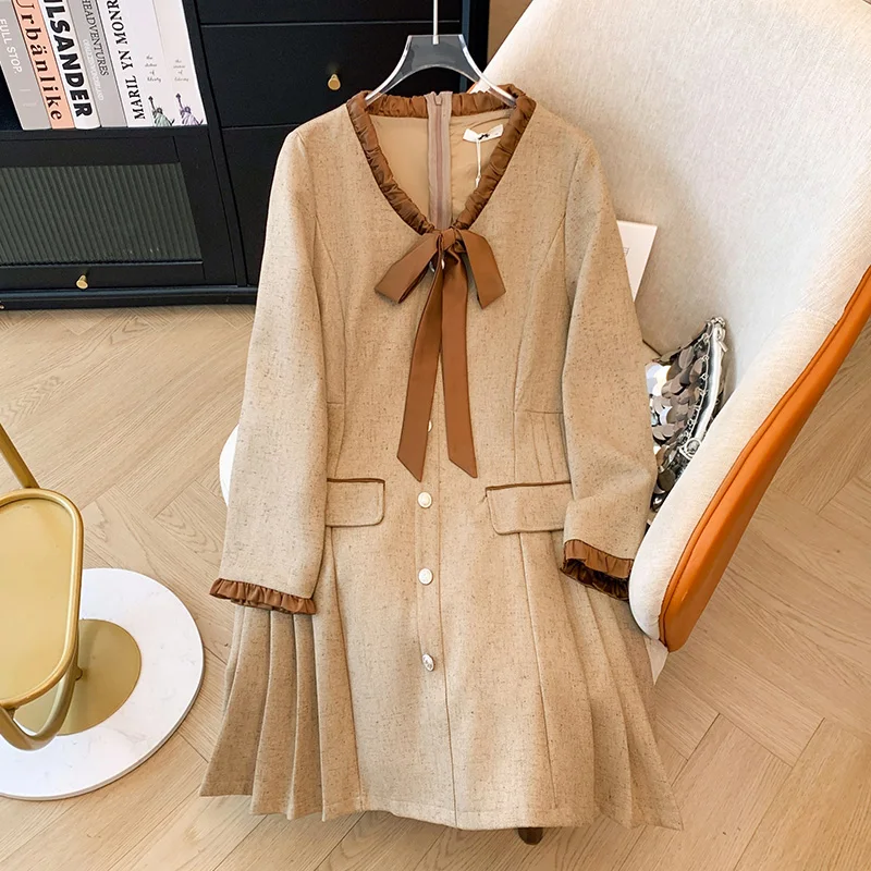 

Элегантная винтажная женская одежда с v-образным вырезом и рюшами на пуговицах и длинными рукавами Fairycore Evening High Street размера плюс