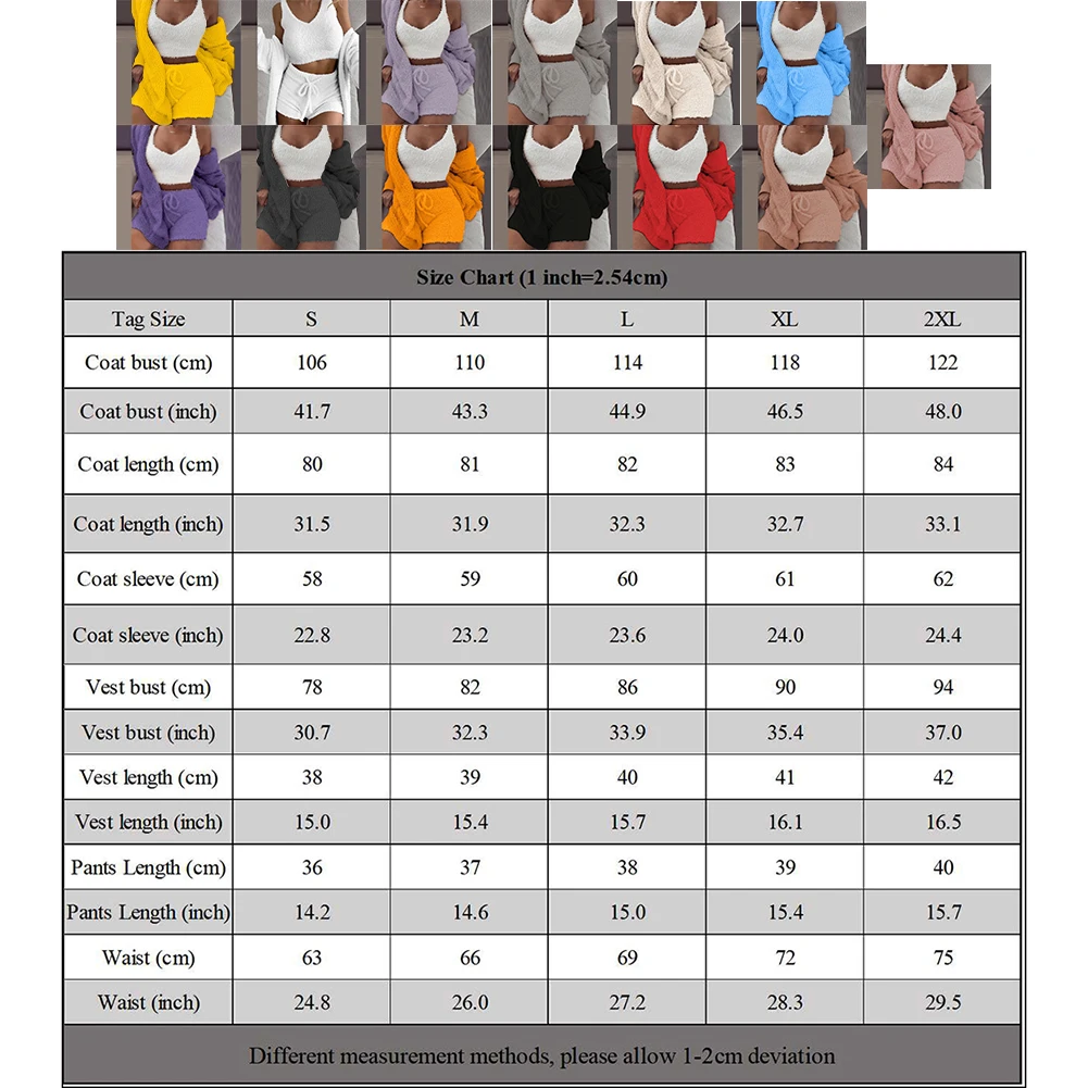 ผู้หญิงชุดนอนตุ๊กตา 3 ชิ้นชุดลําลองชุดนอนเสื้อกล้ามกางเกงขาสั้น Homsuit ฤดูหนาว