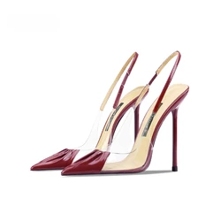 Spring and Summer New Women's High-heeled Sandals Transparent Pointed Thin Heels Shallow Mouth Fashion Women's Shoes