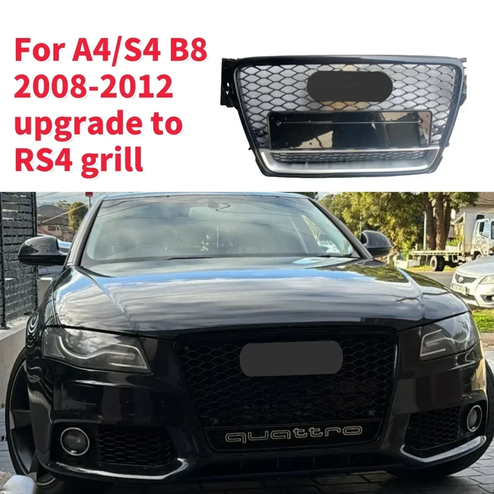 

For RS4 GrillRacing Grills Front Hood Grille Car Front Bumper Grill Center Grille for A4/S4 B8 2008-2012