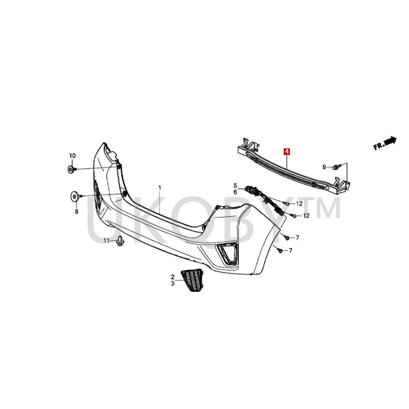 71530T5HH00ZZ Suitable for Ho nd a Fit Rear bumper frame, rear bumper crossbeam