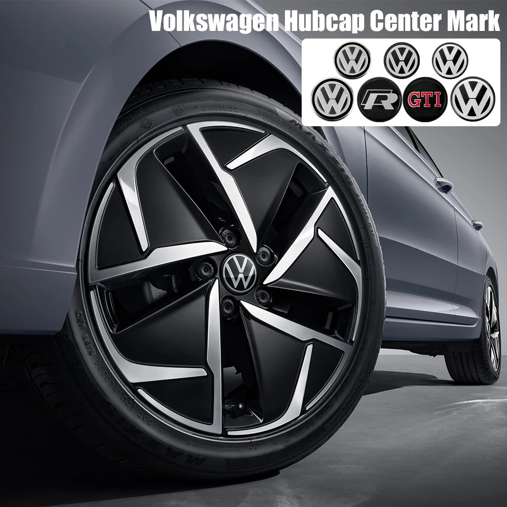 2026 Novedad VOLKSWAGEN 4 piezas Calcomanías para tapas centrales de rueda de 56/65/66mm para Volkswagen VW R GTI Beetle CC Touareg Passat