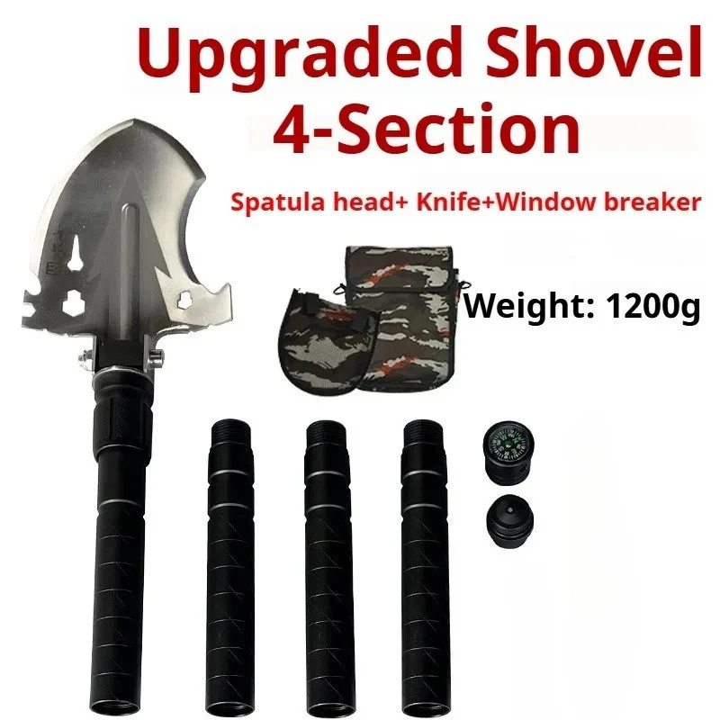 

Foldable Aluminum Alloy Hiking Shovel Convenient Extended Vehicle-mounted Thickened Shovel Multifunctional Camping Outdoor Tools