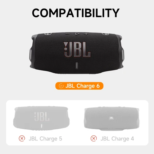 Imagen 2 del producto Funda de silicona para altavoz JBL Charge 6, soporte protector de piel portátil BT para accesorios de altavoz JBL Charge 6