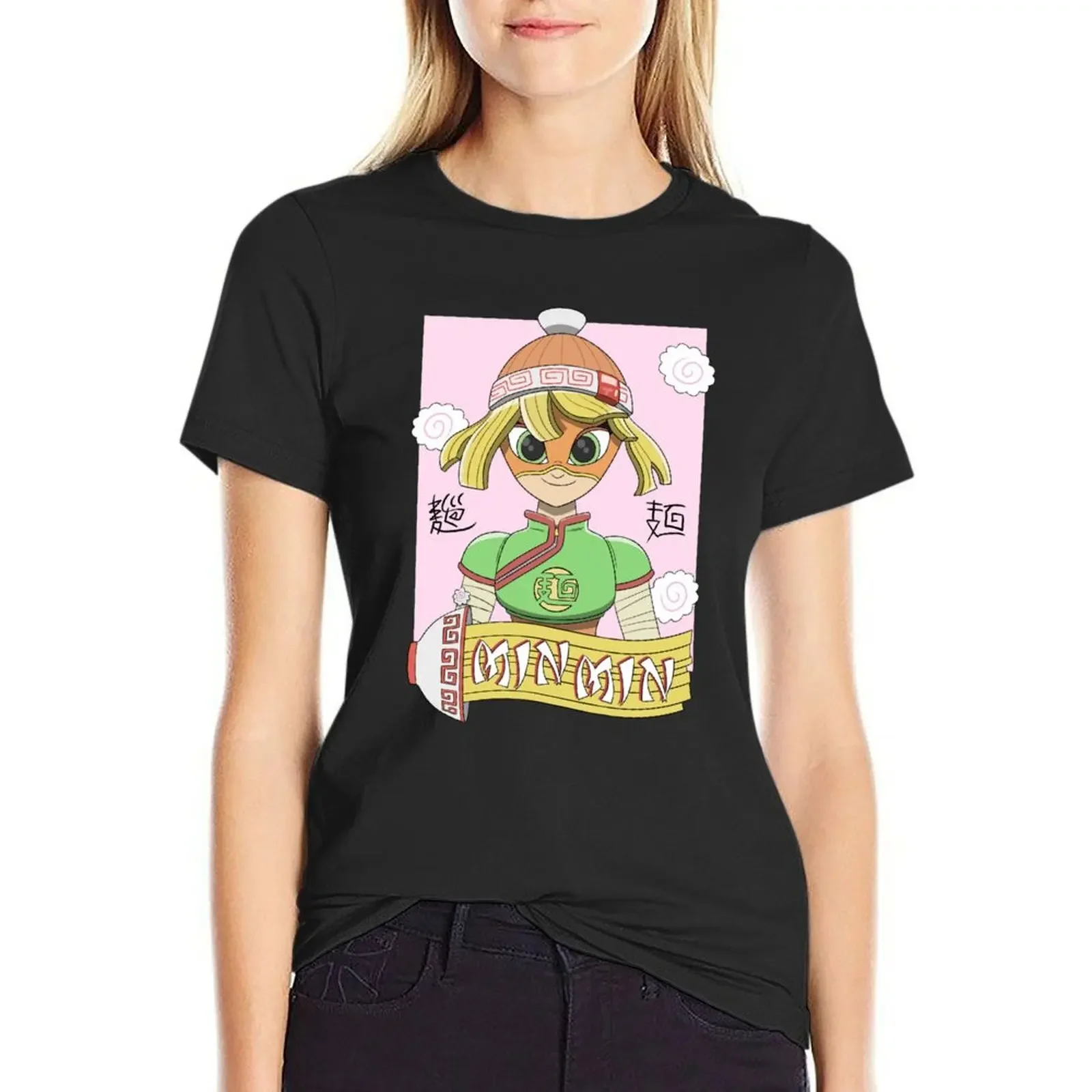 

Min Min the Ramen Bomber T-Shirt Blouse aesthetic clothes quick drying tshirts for Women