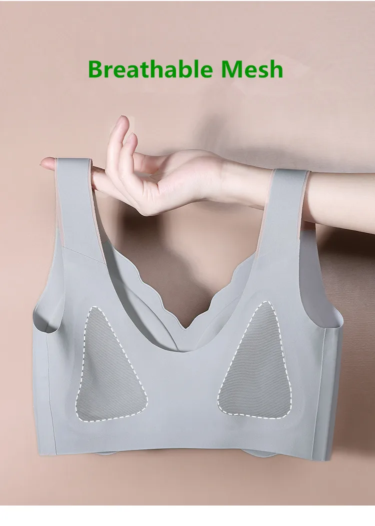 New Xiaomi mijia seda de gelo 3/4 Copos Não-aço Anel Tank Top Sutiã Skin-friendly Soft Respirável Não-marcação Látex Recolhendo Sutiãs