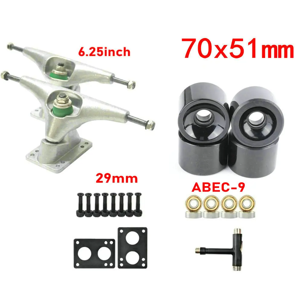 New Surfskate Trucks 6.25inch Skateboard Bridge Surfboard Wheels Steering Axle Bridges 70*51mm 60mm wheels Surfskate Accessories