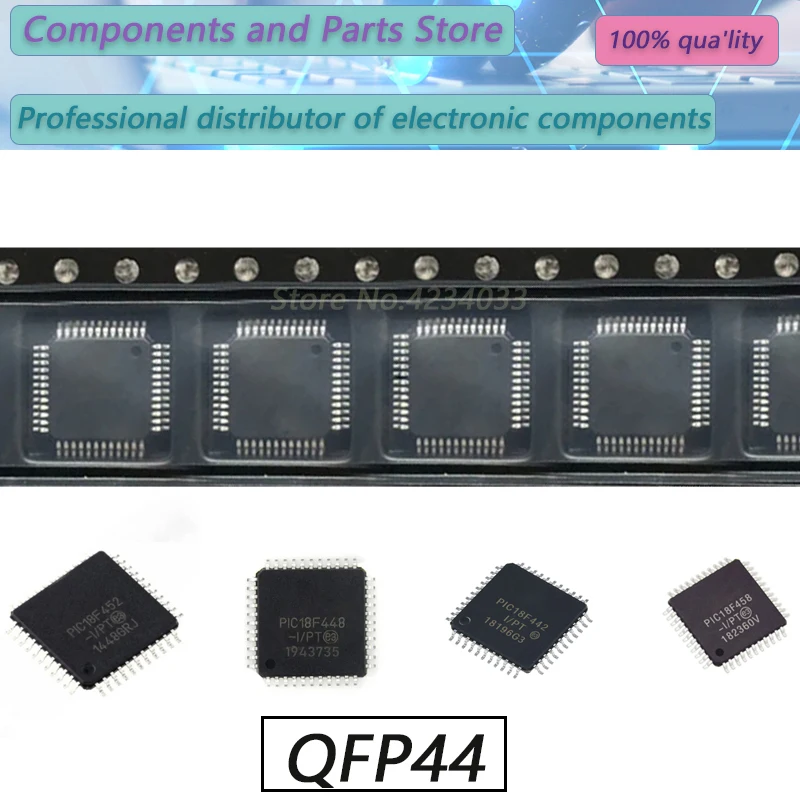 1 unidade PIC18F442-I PIC18F448-I PIC18F452-I PIC18F458-I PIC18F PIC TQFP44 100% Novo Estoque Original