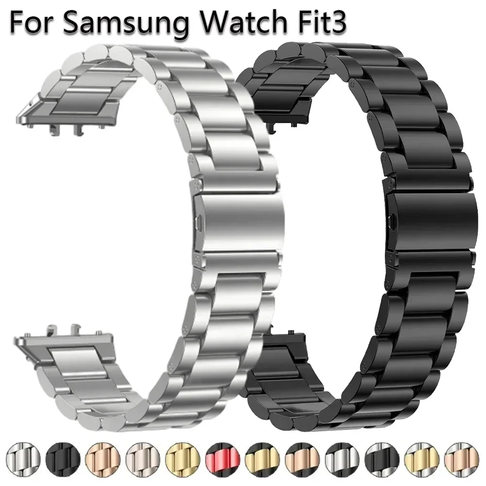 

Stainless Steel Strap For Samsung Galaxy Fit 3 Metal Bracelet Luxury Bussiness Band For Galaxy Fit3 SM-R390 Accessories