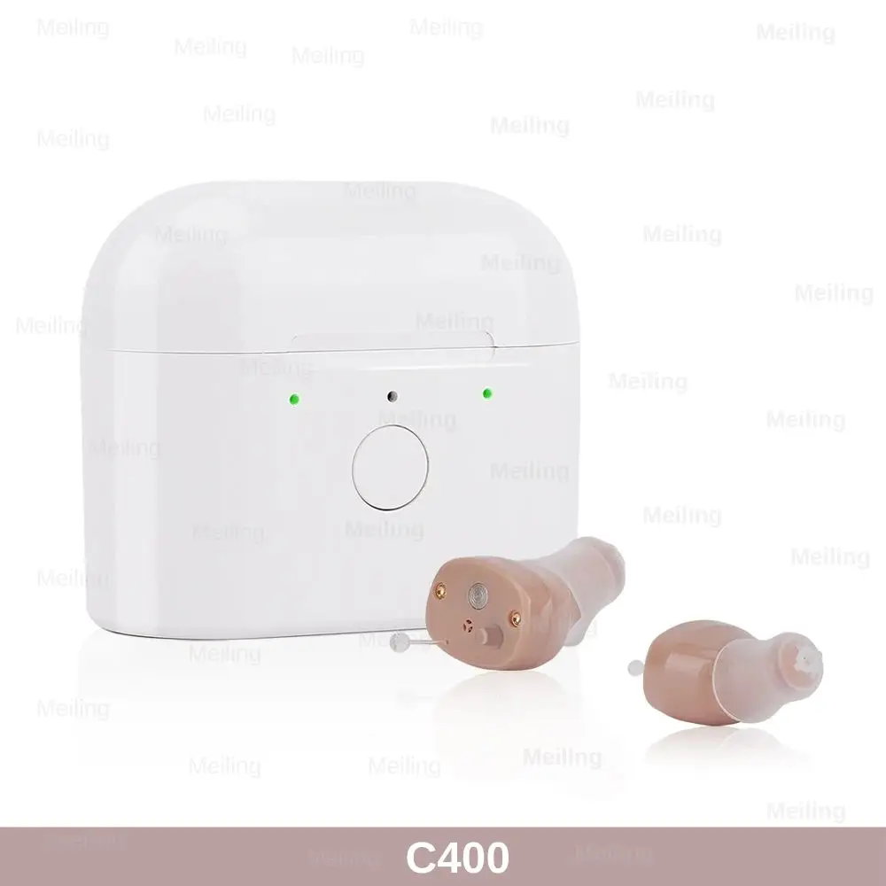 

C400 Digital Hearing Aid USB Tpye C Rechargeable Mini In Ear Invisible Hearing Amplifier Assistant Adjustable Tone for Deaf