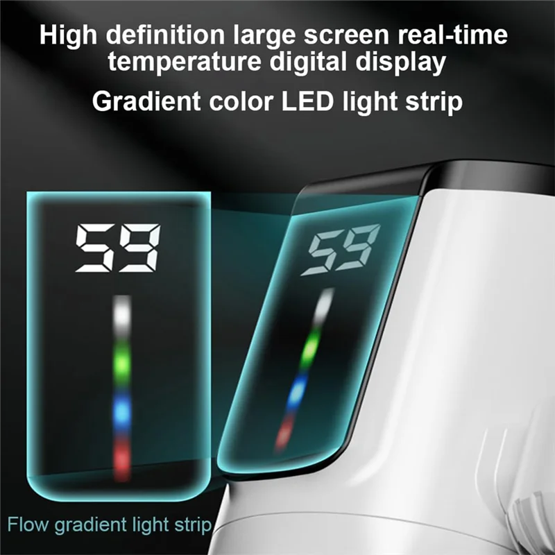 Hot Water Heater Faucet Large Screen Dynamic Digital Display For Bathroom Kitchen Hot Water Heater Eu Plug-AA26