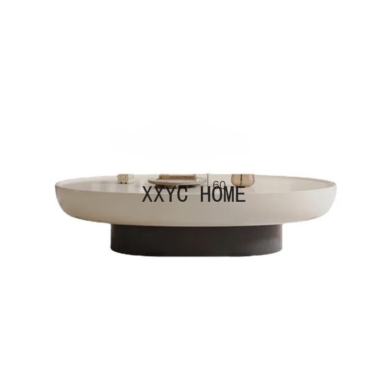 

French Cream Style Oval Coffee Table Living Room Home Small Apartment Modern Retro