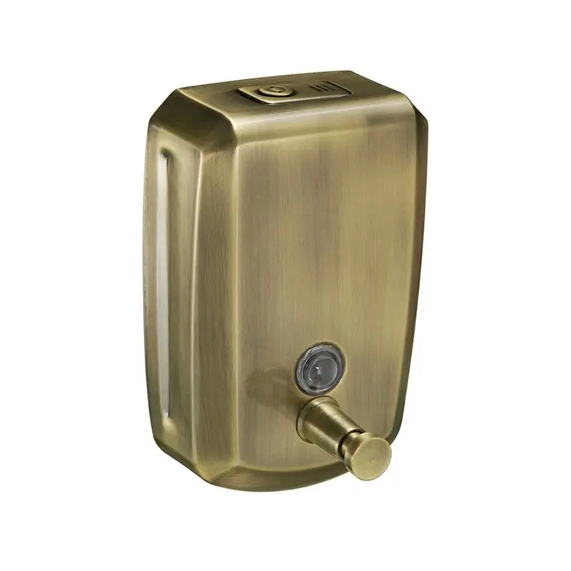 B23B For Bathroom 800Ml Matte Black Soap Dispenser Wall Mounted 304 Stainless Steel Shampoo Liquid Pump Antique Brass