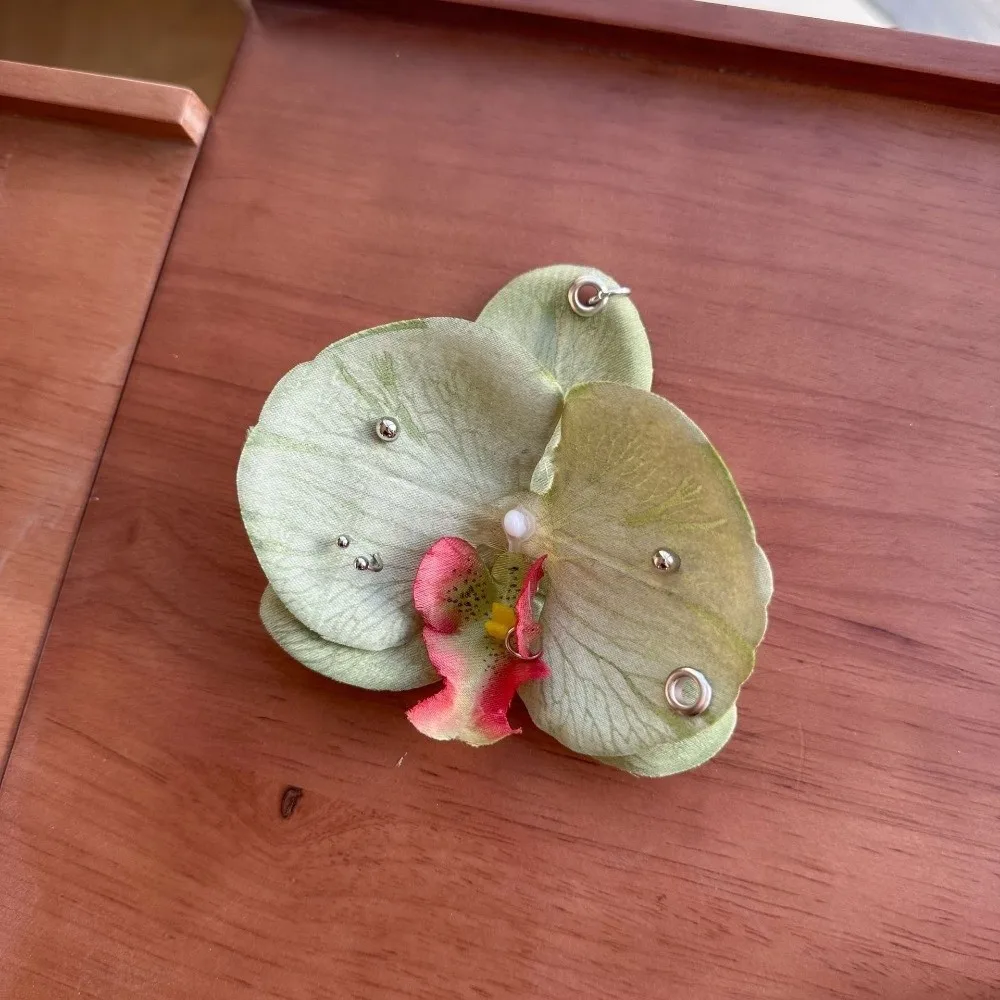Sweet Backpack Decoration Phalaenopsis Orchid Keychain Cloth Gifts Simulation Flower Pendant Colorful Phone Charms Bag