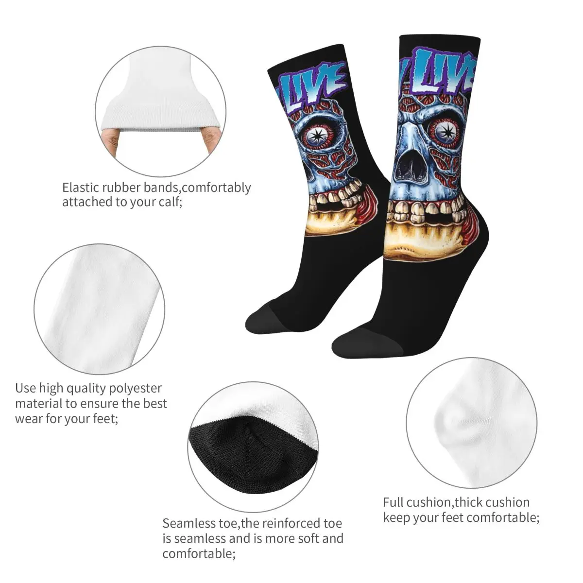 New Male Men Socks Hip Hop John Carpenter They Live Sock Polyester High Quality Women's Stockings Spring Summer Autumn Winter