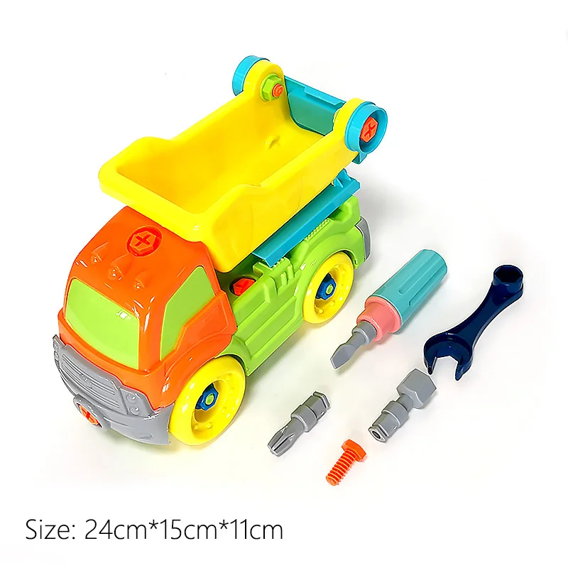 4 Styles Children's Disassembling Engineering Vehicle Truck Engineering Vehicle Excavator Free Screwdriver DIY Toddler Truck Toy