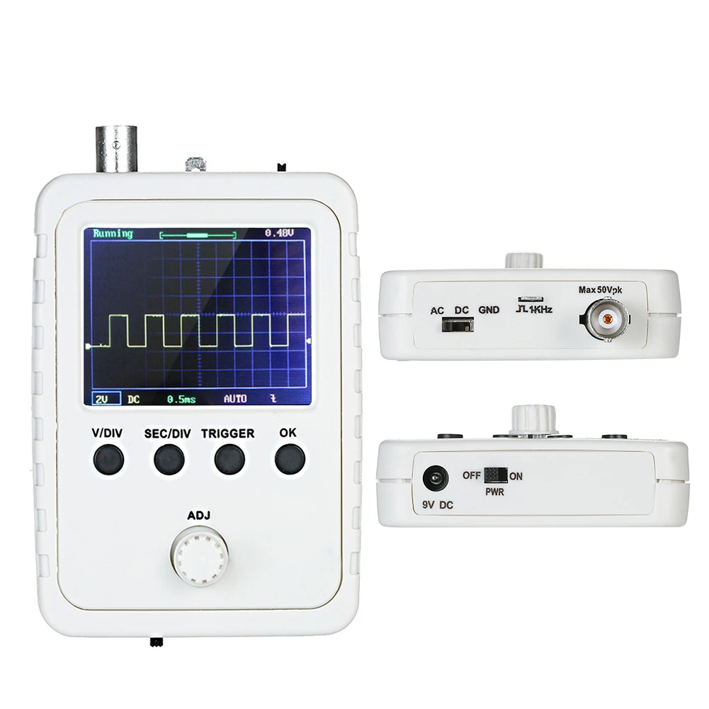 DSO150 Handheld Digital Oscilloscope 200kHz Bandwidth 1 Channel 2.4in Display 1MSa/s Support 80KHz PWM Firmware Update Assembled