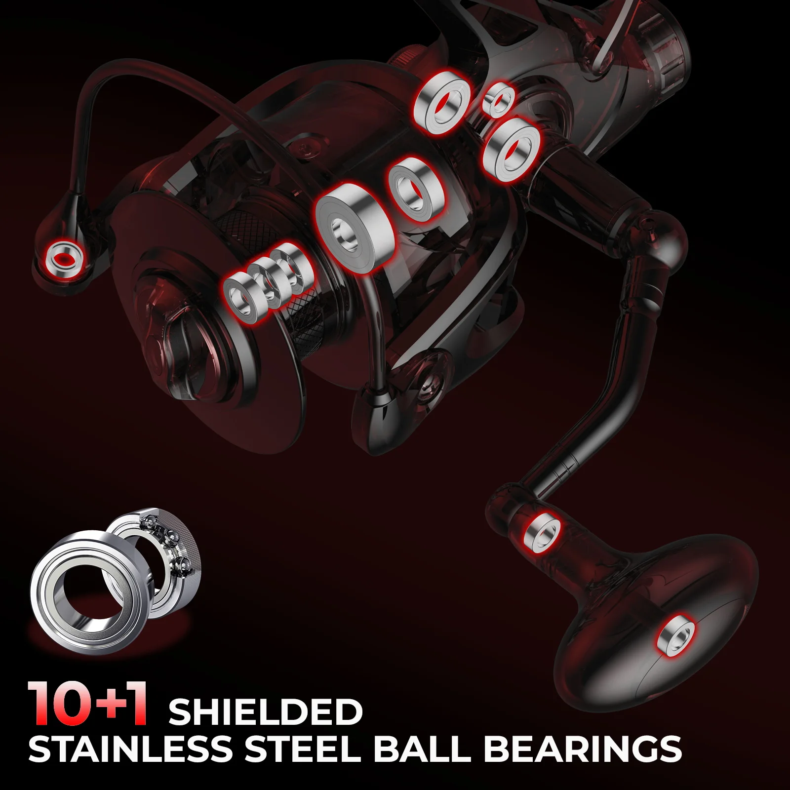 KastKing Sharky Baitfeeder III Spinning Angelrolle, abgeschirmter Edelstahl BB Carbon Fiber Drag für Live Liner Bait Action – Detail 1