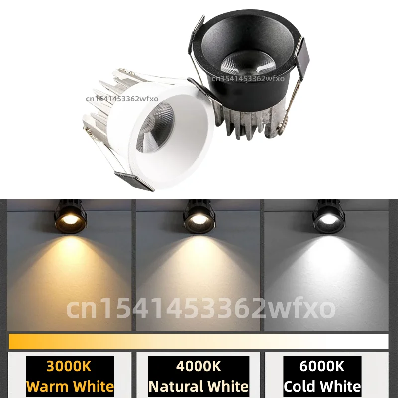 Dimmable mini LED downlight 3W5W7W10W anti-glare ceiling light Spot light COB recessed bulb in bedroom kitchen wine cabinet