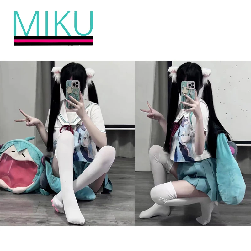 

Hatsune Miku Jk Skirt Short-sleeved Suit Anime Peripheral Cute Cartoon Long-sleeved Top Japanese Kawaii Sweet College Style New