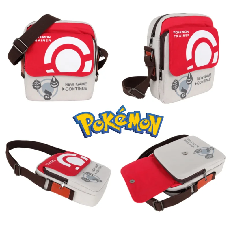 Pokemon Anime Messenger Bag Studente di cancelleria Borsa di tela Coppia Cos Puntelli Cartoon Giocattoli per bambini Regalo di compleanno