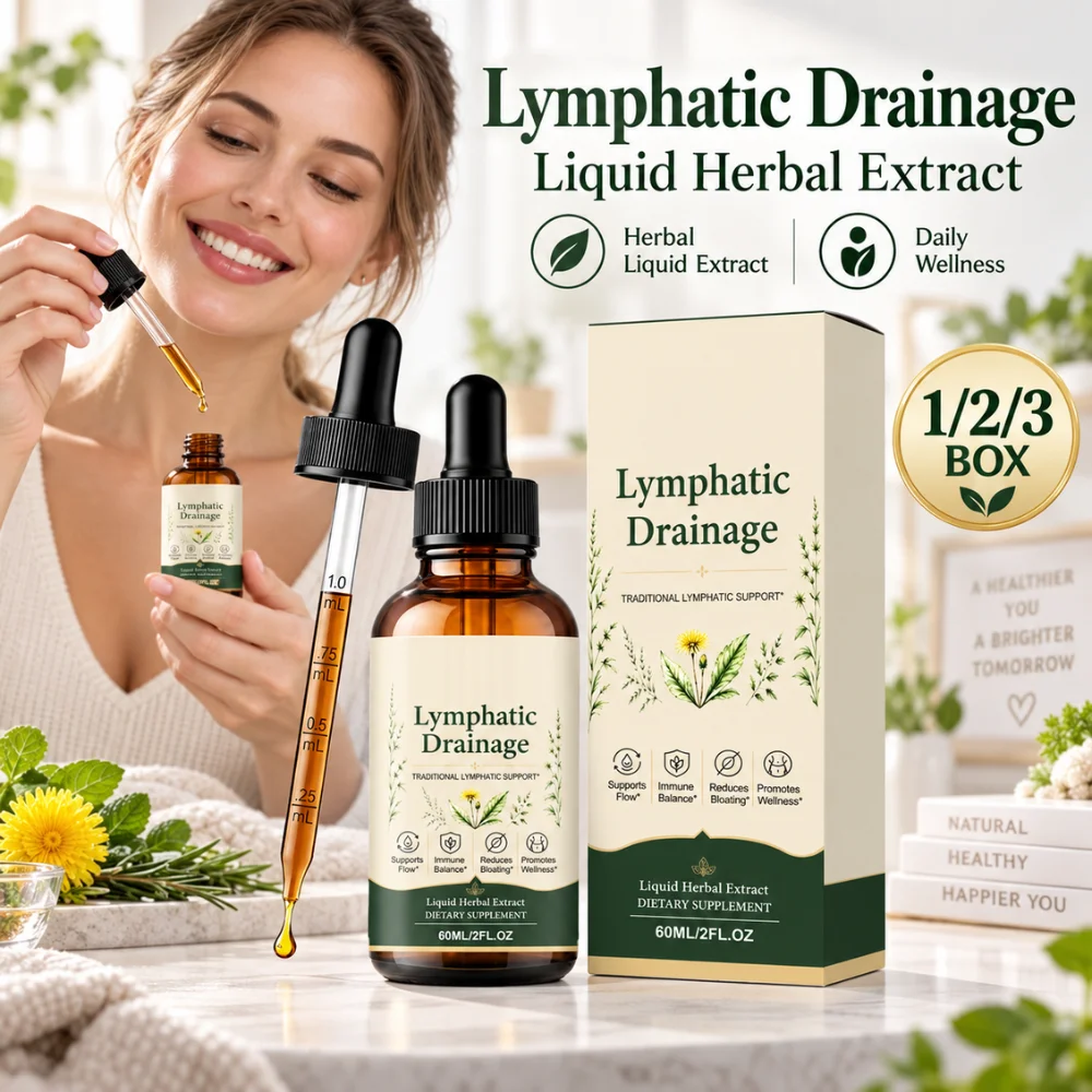 60ml Herbal Lymphatic Drainage Drops Natural Plant Extract Liquid Formula for Water Retention Swelling Fluid Balance Support