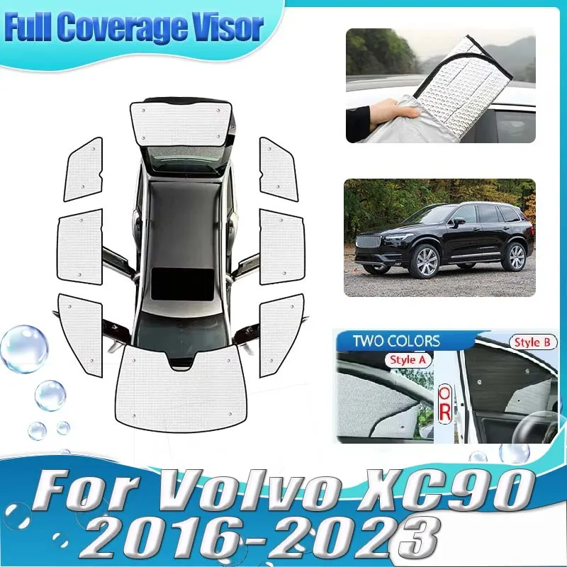 

Sun Shade For Volvo XC90 2016 Accessories MK2 2017-2023 Full Windshield Sunscreens Sun Visors Anti-UV Ray Covers Car Accessories