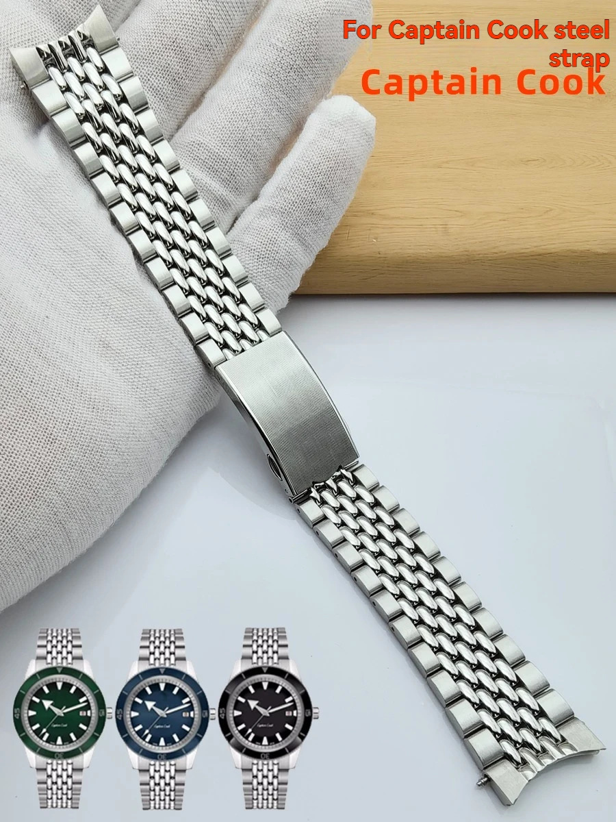 For RADO High-quality stainless steel strap Captain Cook precision steel watch chain 21MM Arc interface men's watch accessories