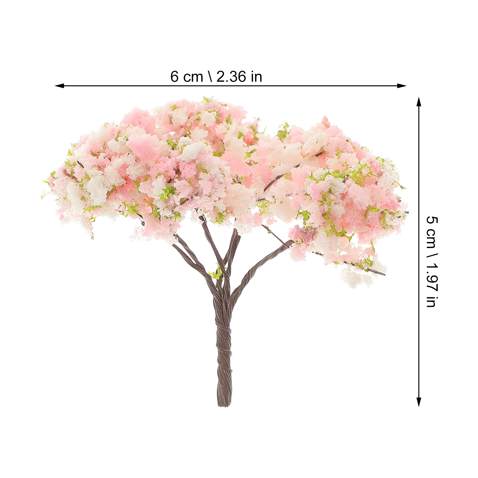 10 Pcs Architectural Tree Model Cherry Blossom Ornaments Simulated Prop Decorations Desktop Flower Fake Plants for Faux