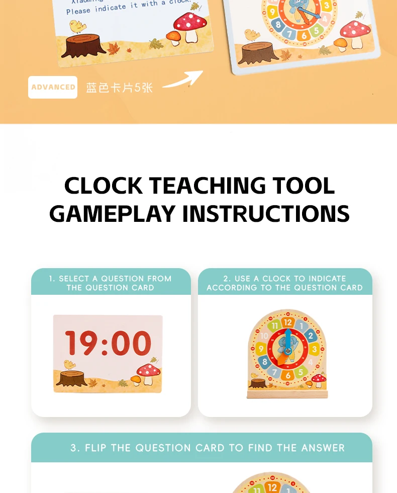Hölzerne Digitaluhr Lehrmittel Uhrmodelle Puzzle Kinderspielzeug zur Zeitverständnis-Förderung – Detail 7