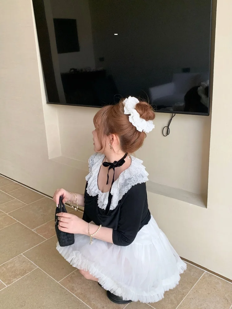 

Slimming Effect Knitted Top for Women Summer New Ballet Sle Ruffle Design Cotton Blend Comfortable Fit round Ne or...