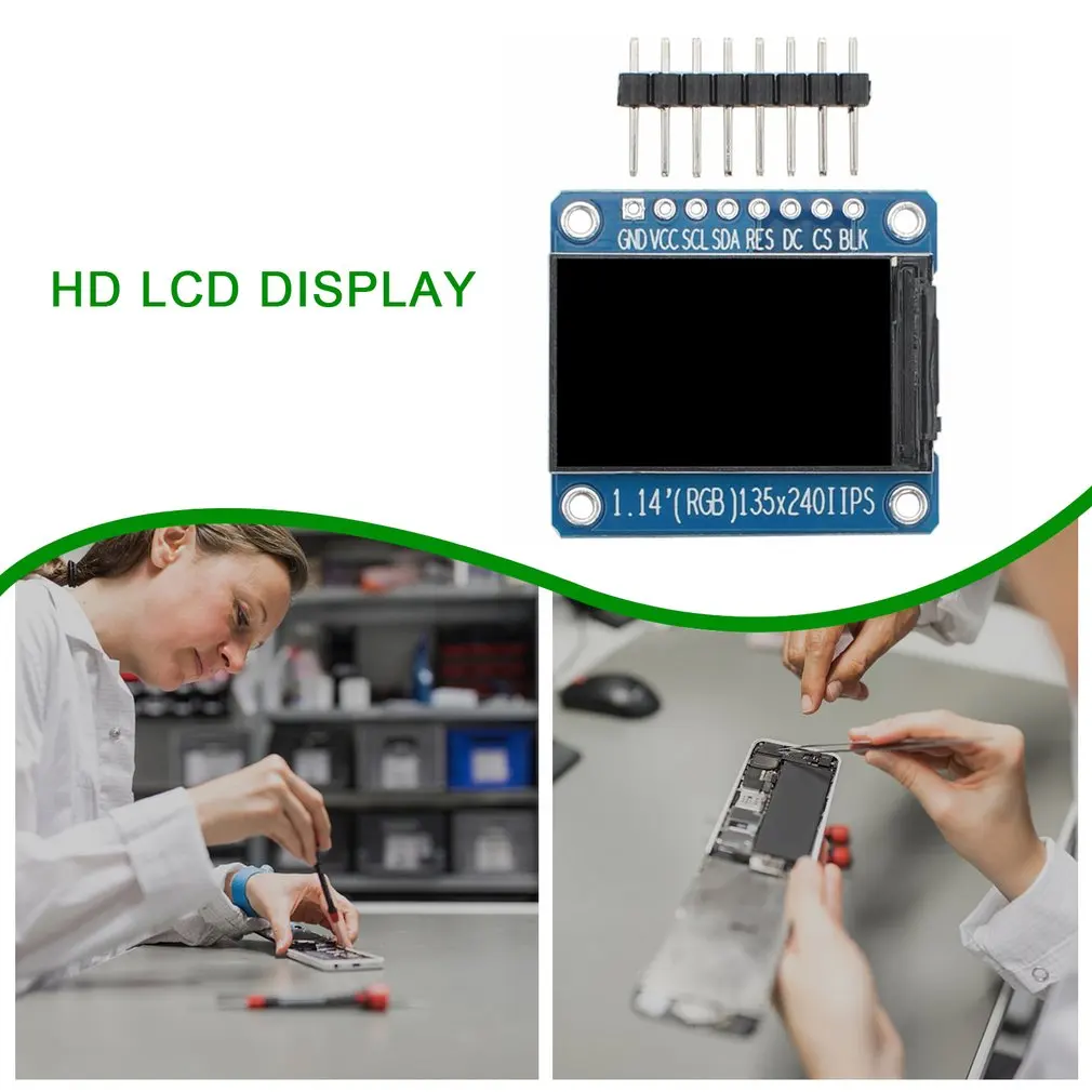 1.14 Inch TFT Display IPS LCD Display Module ST7789 135X240 SPI Full Color 8Pin High Definition Screen,PCB