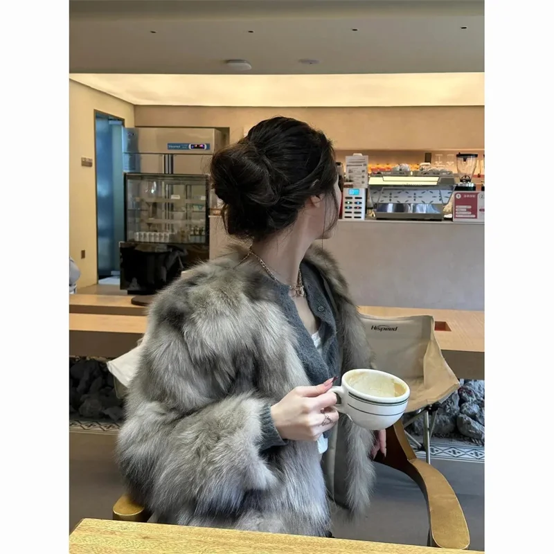 Fashion Environmentally Friendly Fox High-end Fur Coat Women's Faux Fur Jacket Autumn Winter New Short Fluffy Outwear 2026