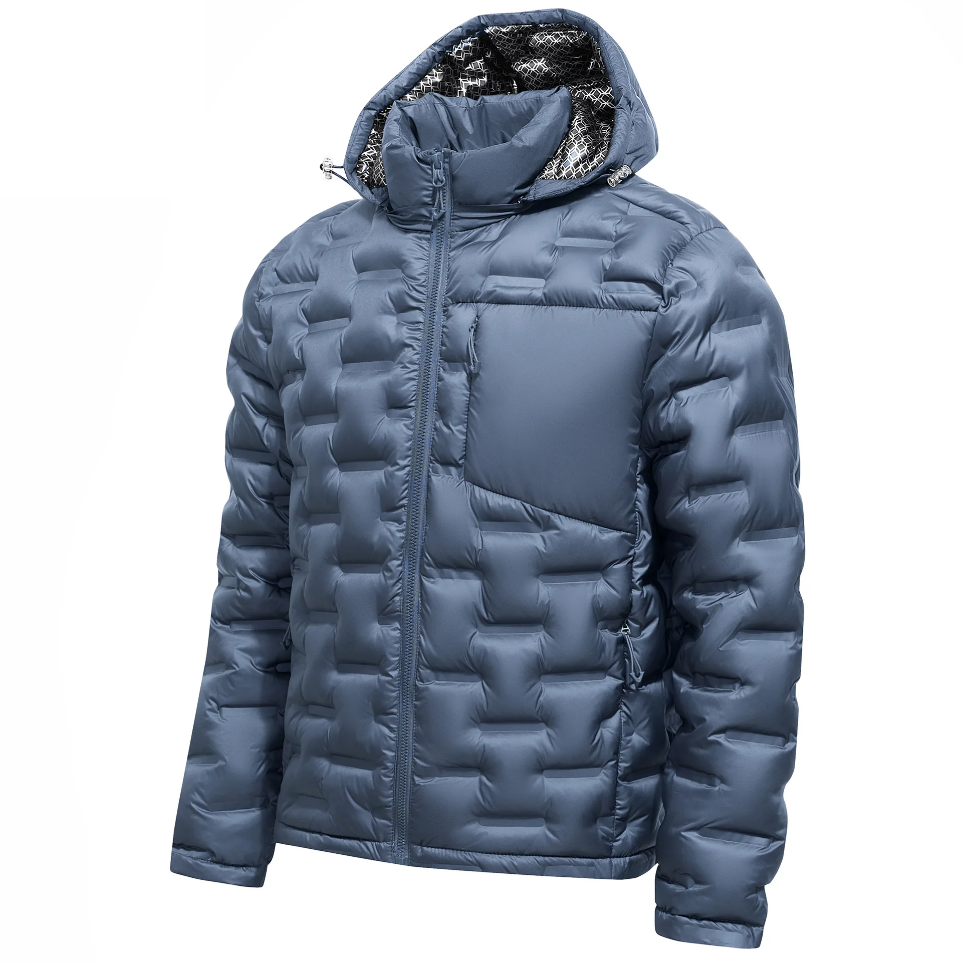 Men Hooded Lightweight Down Jackets New Fashion Multi Grid Casual Parkas Male Slim Fit Warm Coats Trendy Winter Parkas Size 4XL