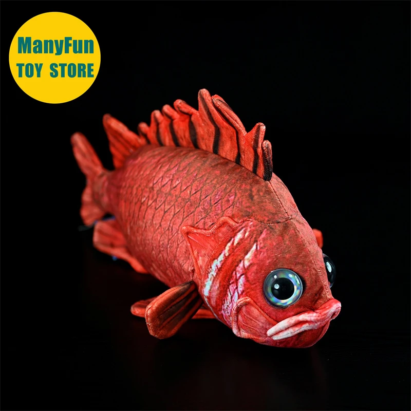 Alfonsino Plush Toy Red Snapper Plushie Lifelike Roughy Plush Toy Ogrefish Stuffed Animal Fangtooth Fish Doll
