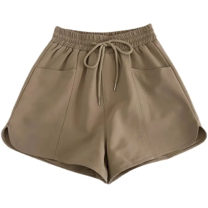 Women High Waist A Line Wide Leg Shorts Elastic Waist Casual Loose Summer Shorts Plus Size