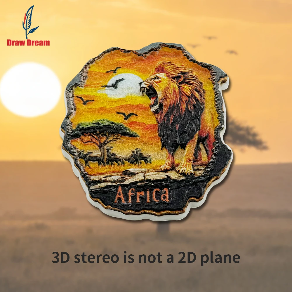 1Pc African Wild King Creative 3D Lion Refrigerator Magnet World Travel Souvenir Collection Suitable for Home and Office Decoration, Personalized Exclusive Travel Souvenir Magnetic Refrigerator Magnet, Home Decoration, Kitchen, Room, Office, Cabinet Crafts, Gifts, Holiday Souvenirs, Exquisite Small Gifts
